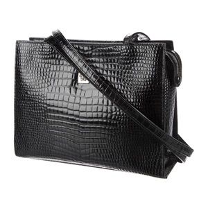 Gianni Versace Vintage Black Crocodile Bag
